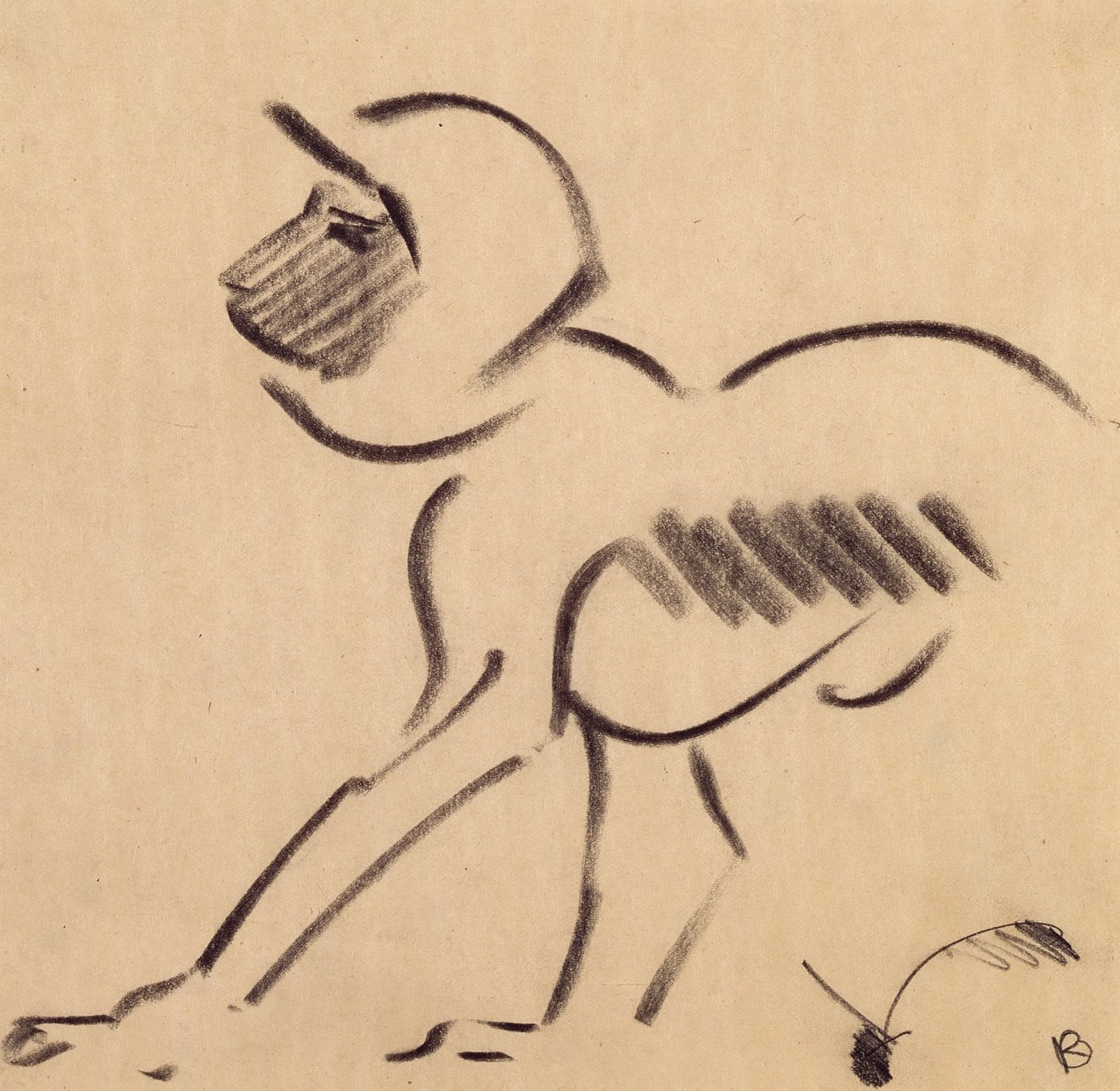 Hurkende aap, c.1912-13 door Henri Gaudier Brzeska