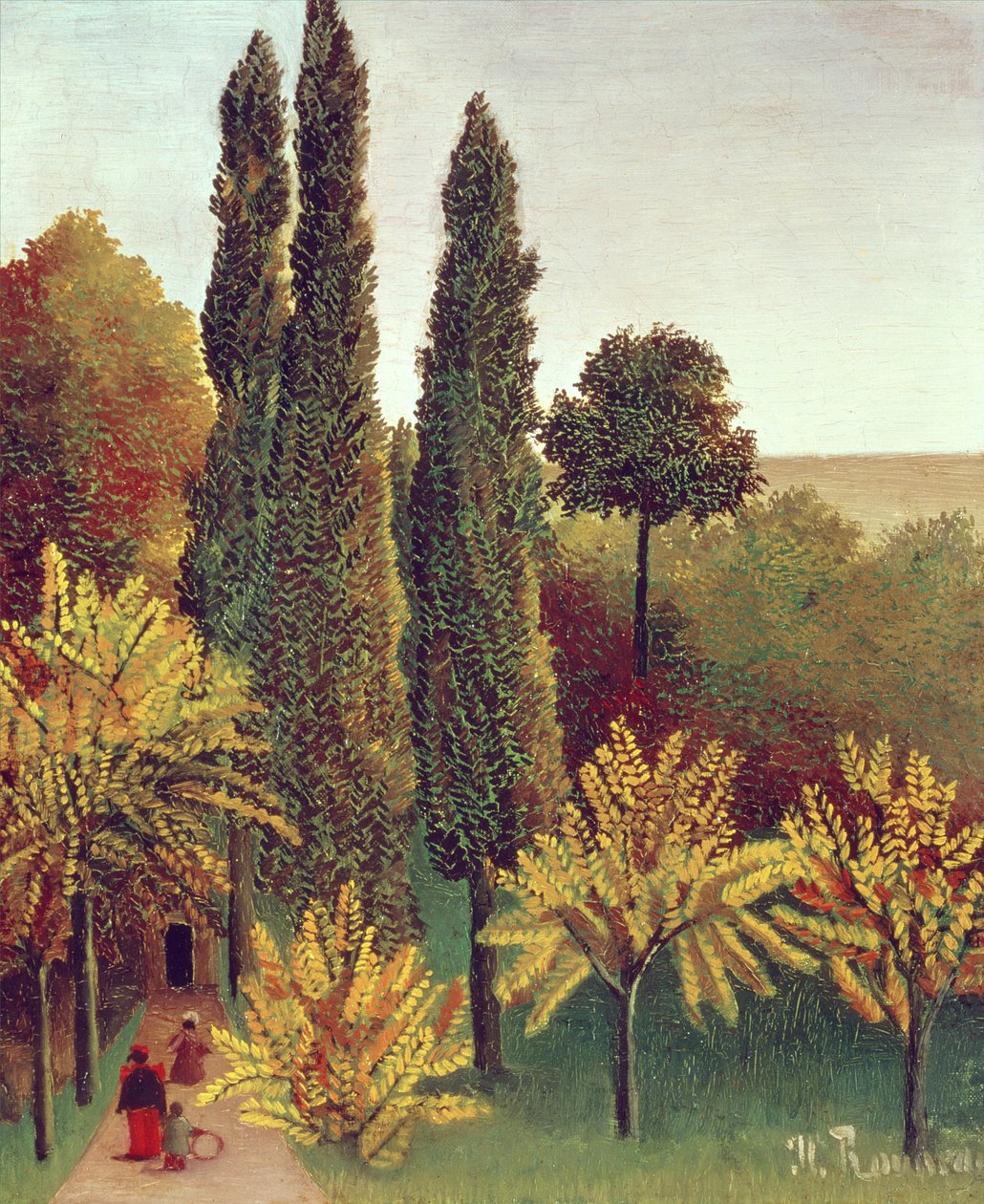 Pad in het Buttes Chaumont Park, Parijs, 1908 door Henri Rousseau