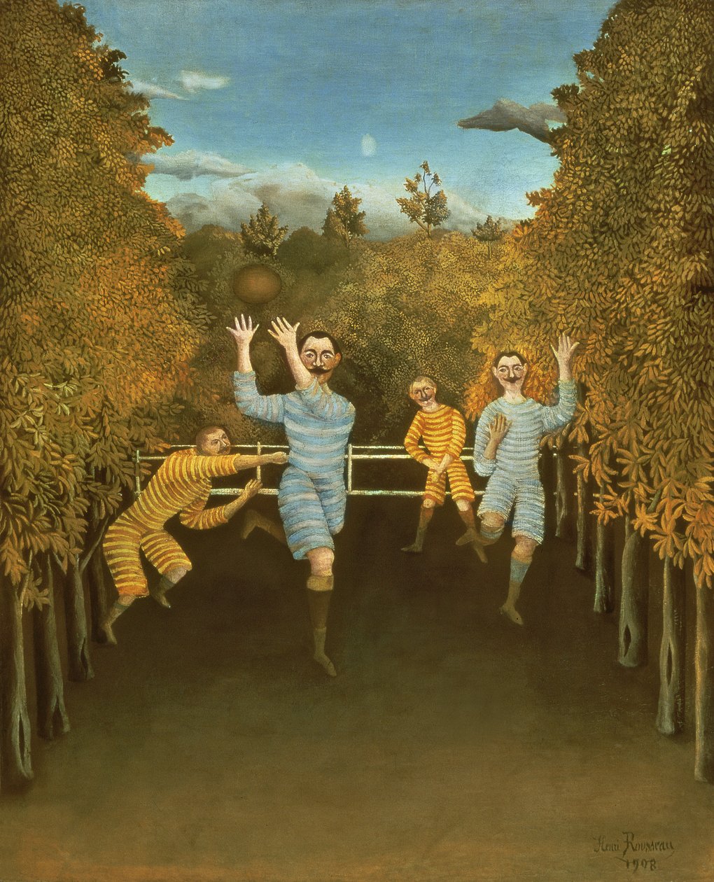 De voetballers, 1908 door Henri Rousseau