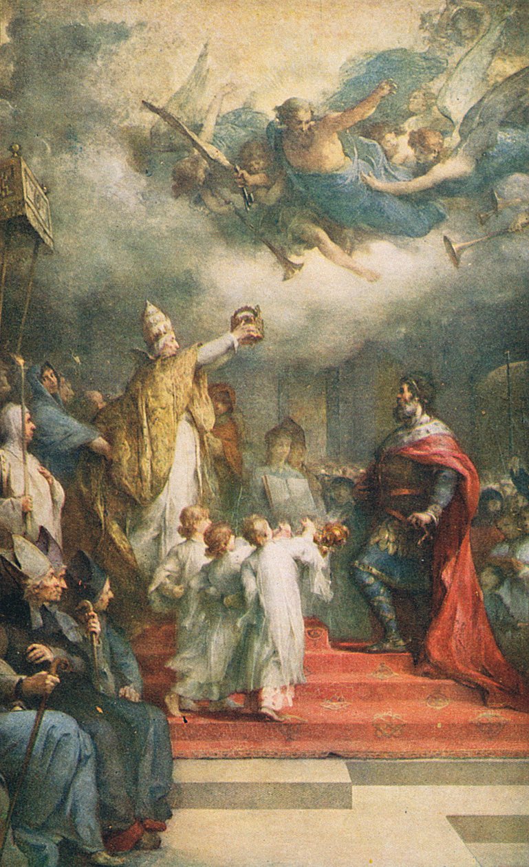 De kroning van Karel de Grote door Henri Leopold Levy