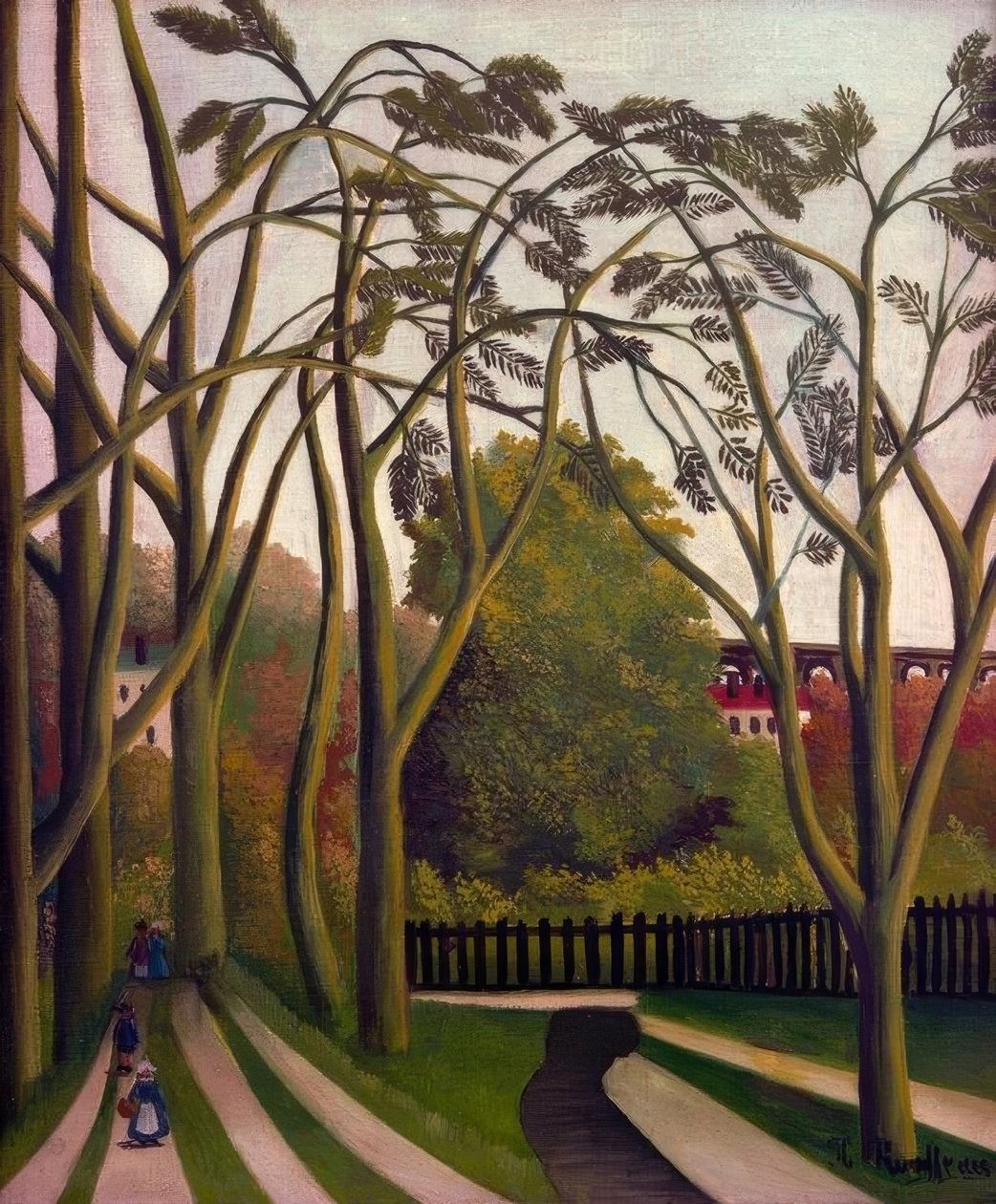 Landschap aan de oevers van de Bièvre bij Bicêtre in de lente door Henri Rousseau