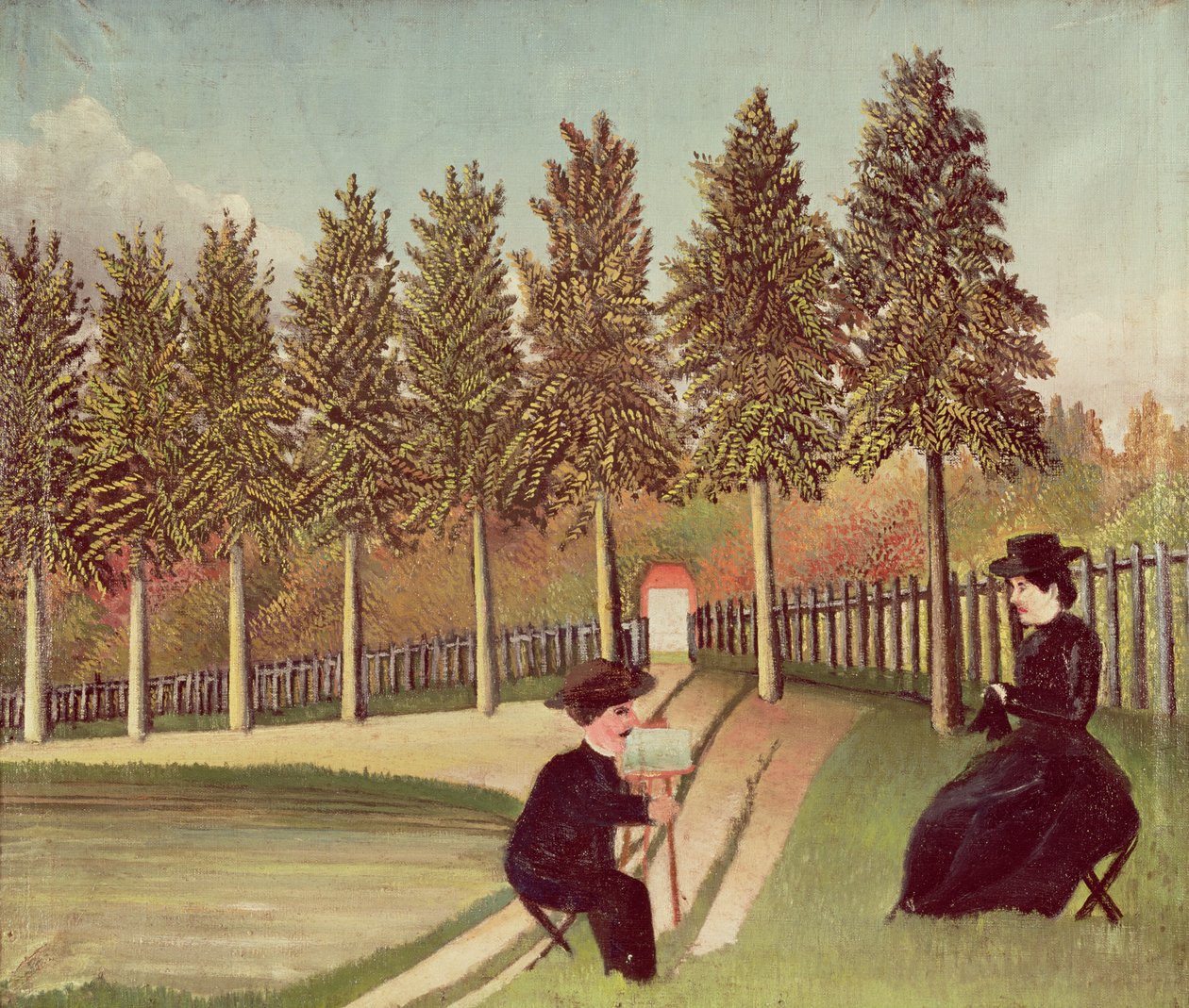 De kunstenaar schildert zijn vrouw, 1900-05 door Henri Rousseau