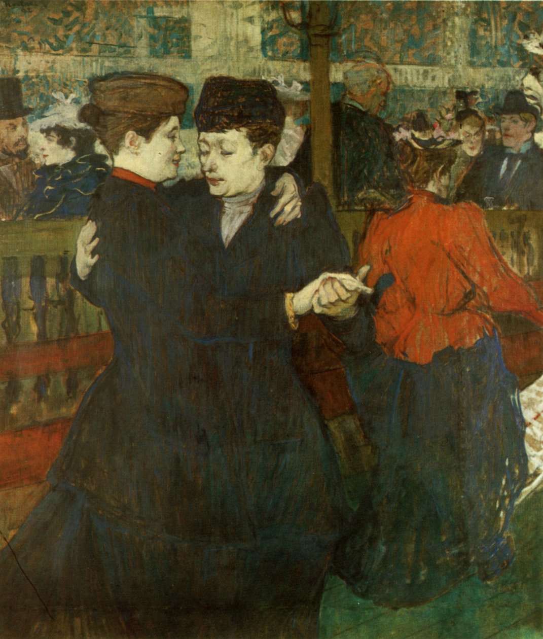 Twee dansende vrouwen door Henri de Toulouse Lautrec