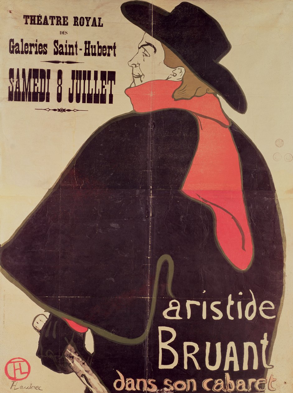 Aristide Bruant in zijn cabaret, 1893 door Henri de Toulouse Lautrec