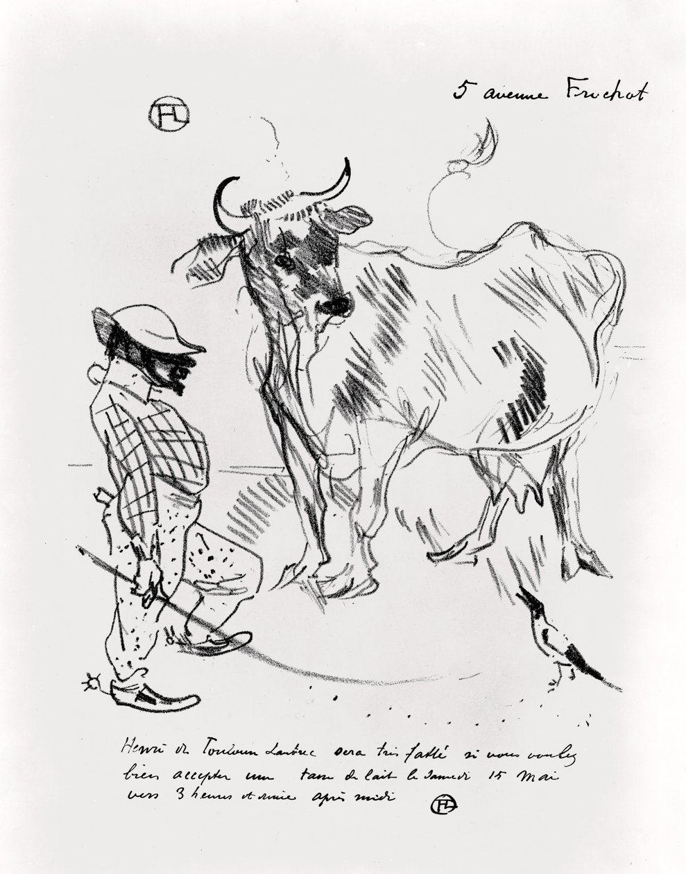 Uitnodiging voor een kopje melk, 1897 door Henri de Toulouse Lautrec