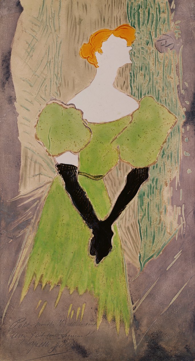 Portret van Yvette Guilbert door Henri de Toulouse Lautrec