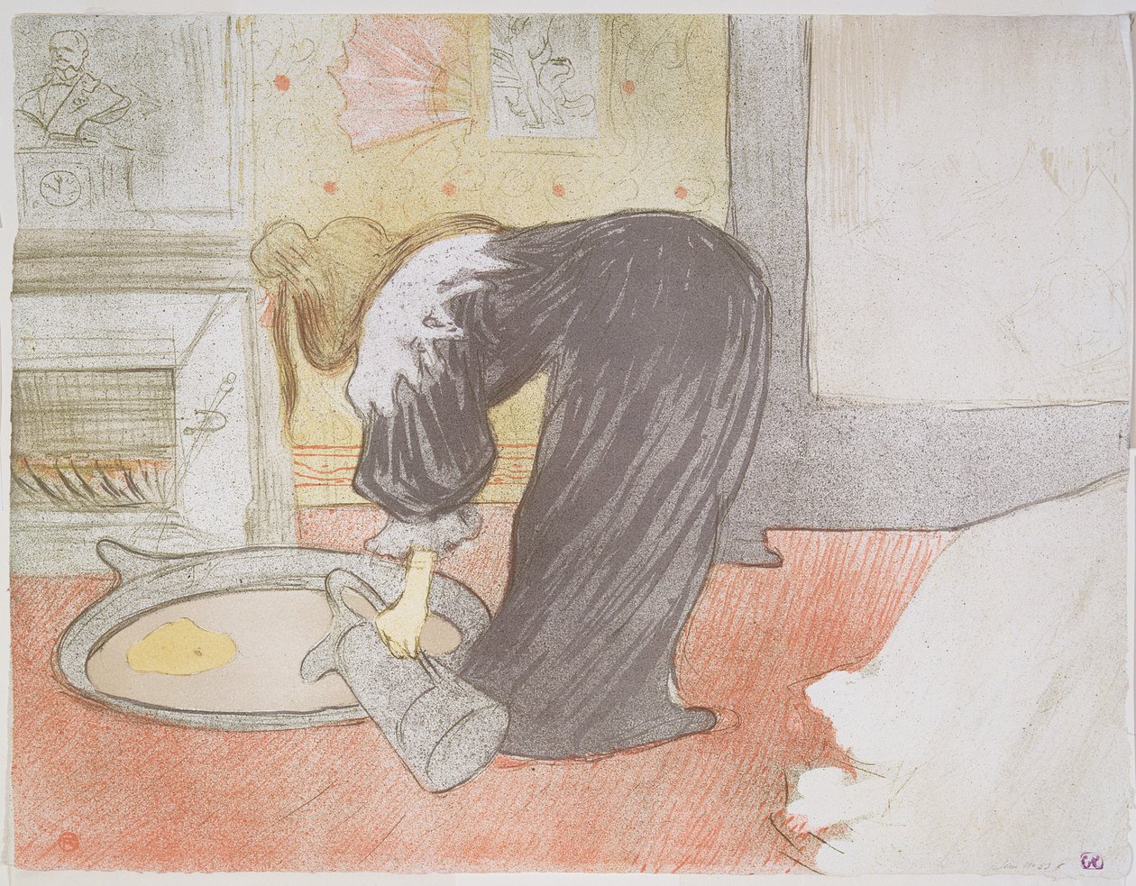 Vrouw bij de Tub door Henri de Toulouse Lautrec
