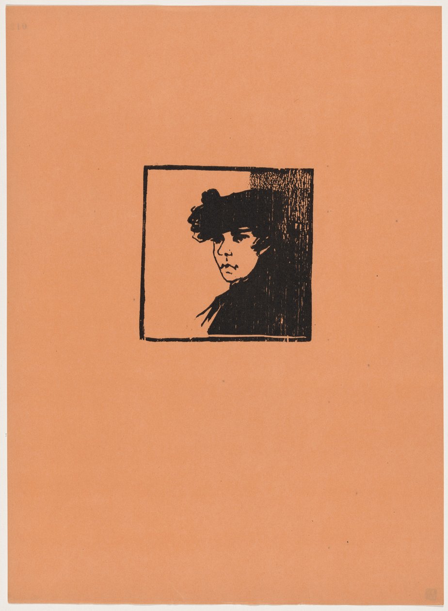 Frauenkopf door Henri-Charles Guérard