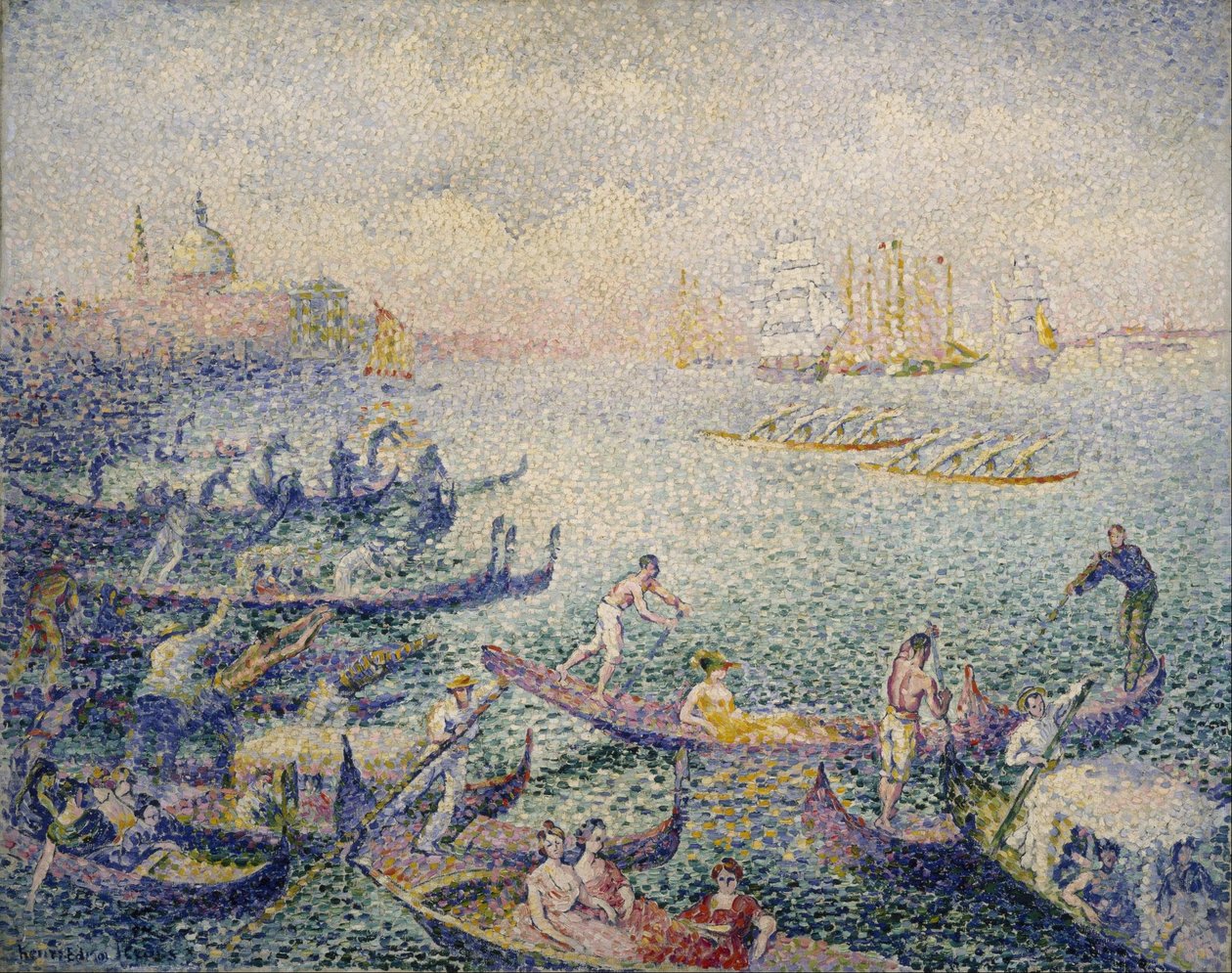 Regatta in Venetië door Henri-Edmond Cross