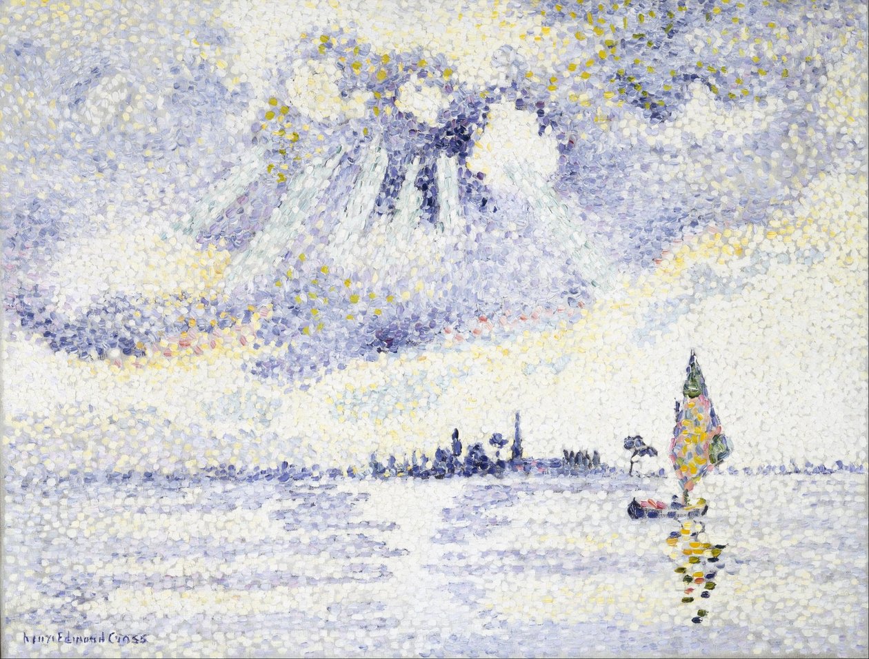 Zonsondergang op de Lagune, Venetië door Henri-Edmond Cross