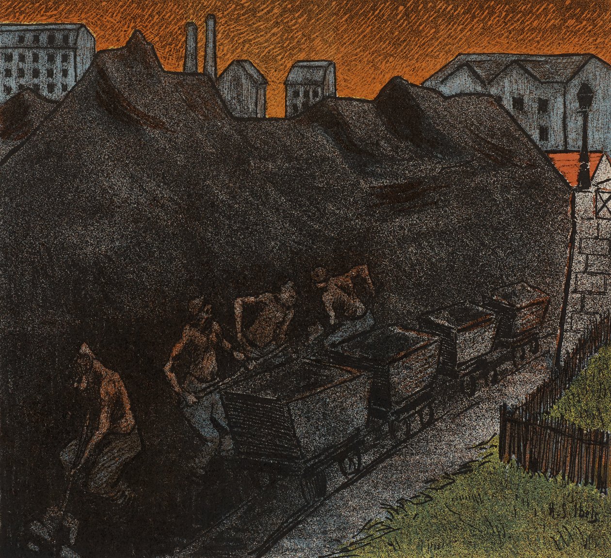 Le Theatre Libre: Les Tisserands, 1892 door Henri Gabriel Ibels