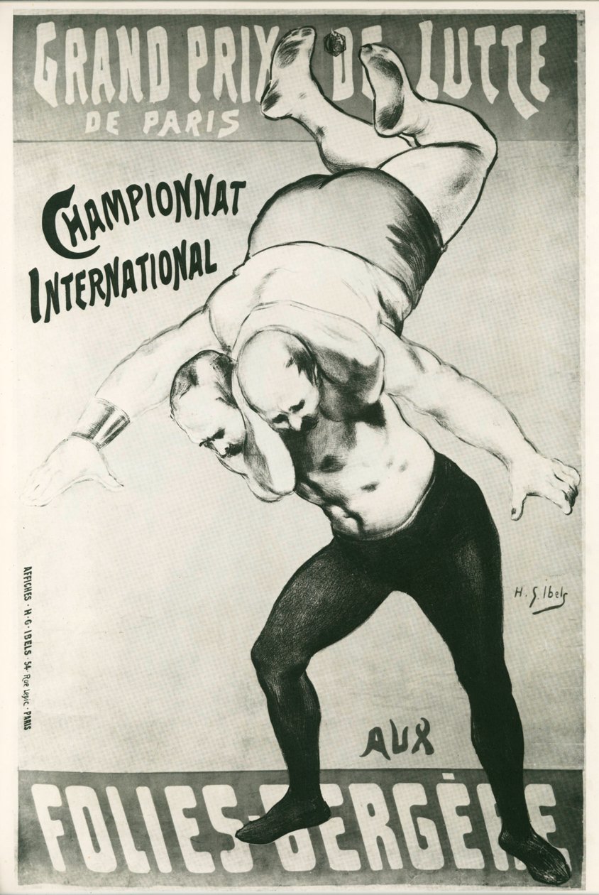 Henri G. Ibels: Grand Prix de Lutte de Paris ... (litho) door Henri Gabriel Ibels