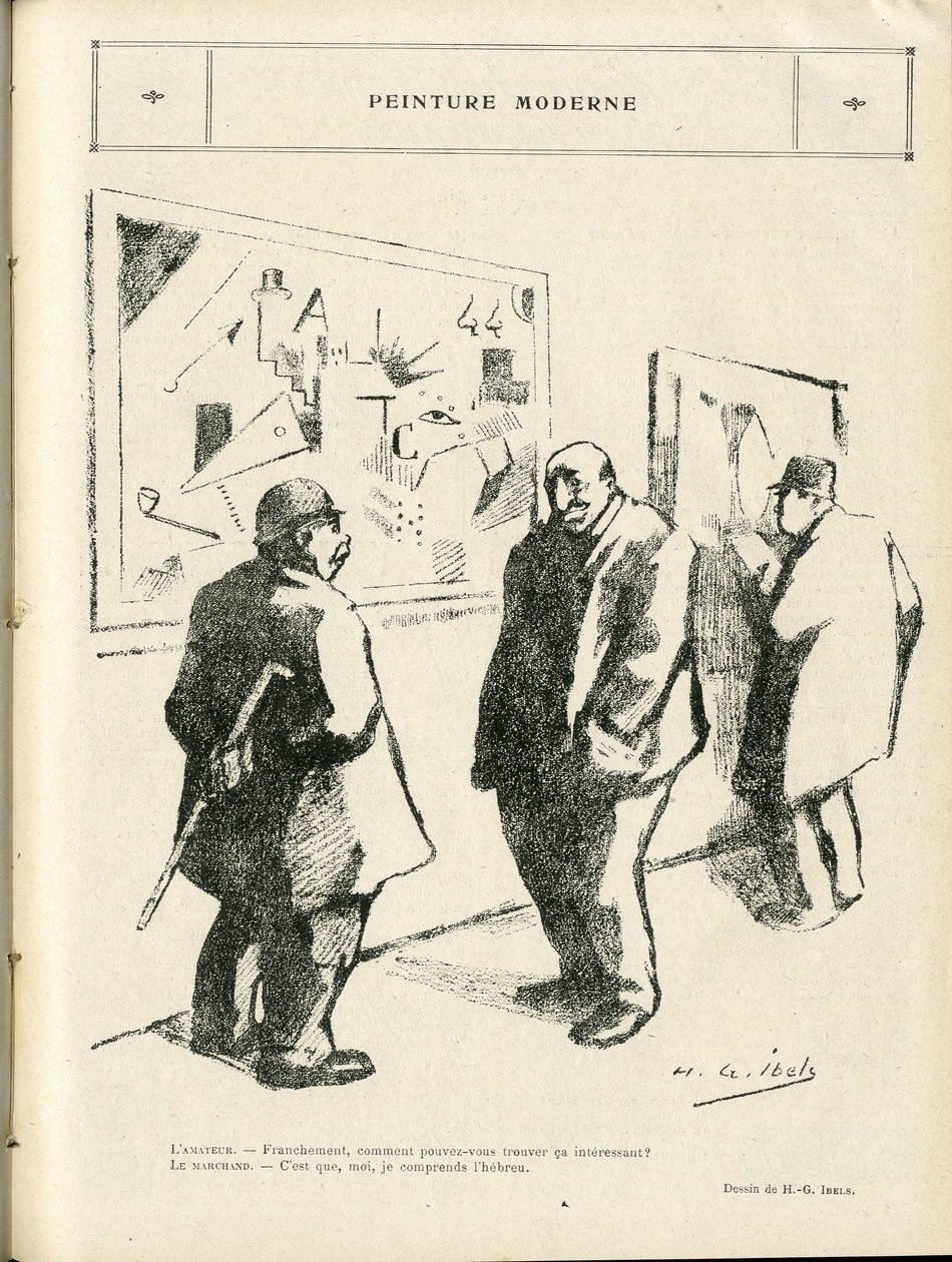 Illustratie van H. G. Ibels in Le Rire, 04/02/22 - Moderne schilderkunst - Kunst, Antisemitisme, Avant-garde - Joods door Henri Gabriel Ibels