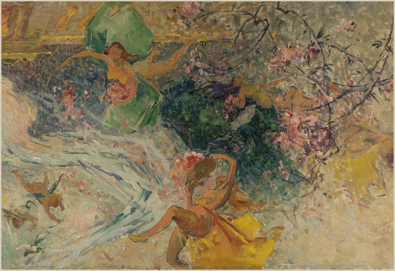 Schets voor het stadhuis van Aubervilliers: Allegorie (plafond van de dorpszaal) door Henri Gaston Darien