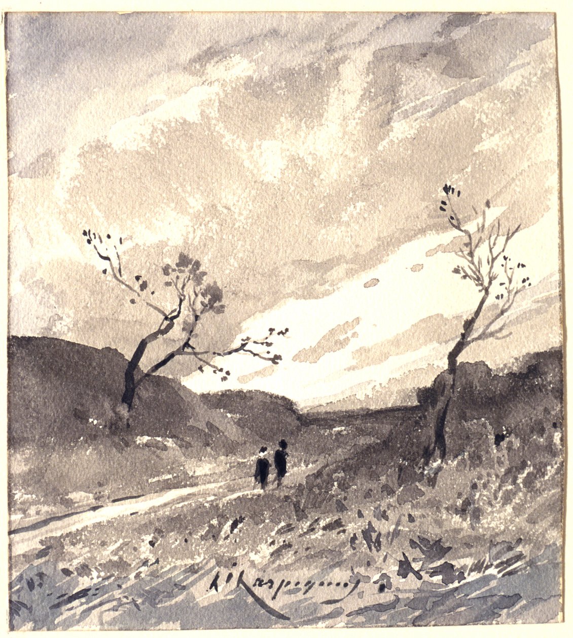 Landschap in Les Landes door Henri-Joseph Harpignies