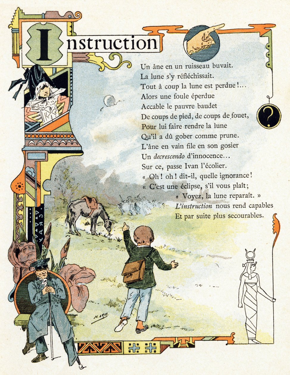 Illustratie voor "Alphabet of good examples", ca. 1890 door Henri (1858 1924) Gray