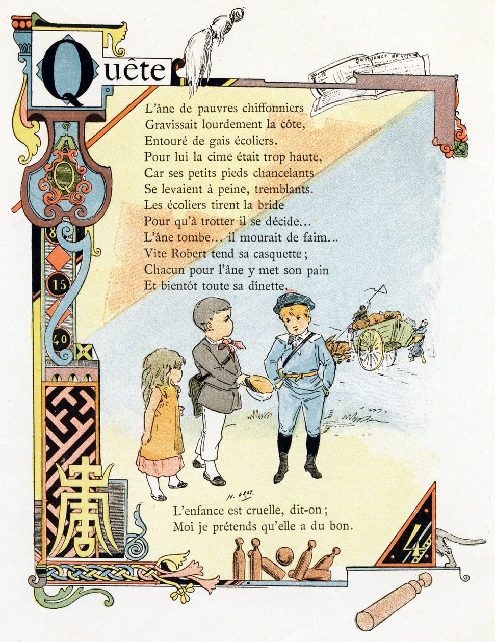 Illustratie voor "Alphabet of good examples", ca. 1890 door Henri (1858 1924) Gray