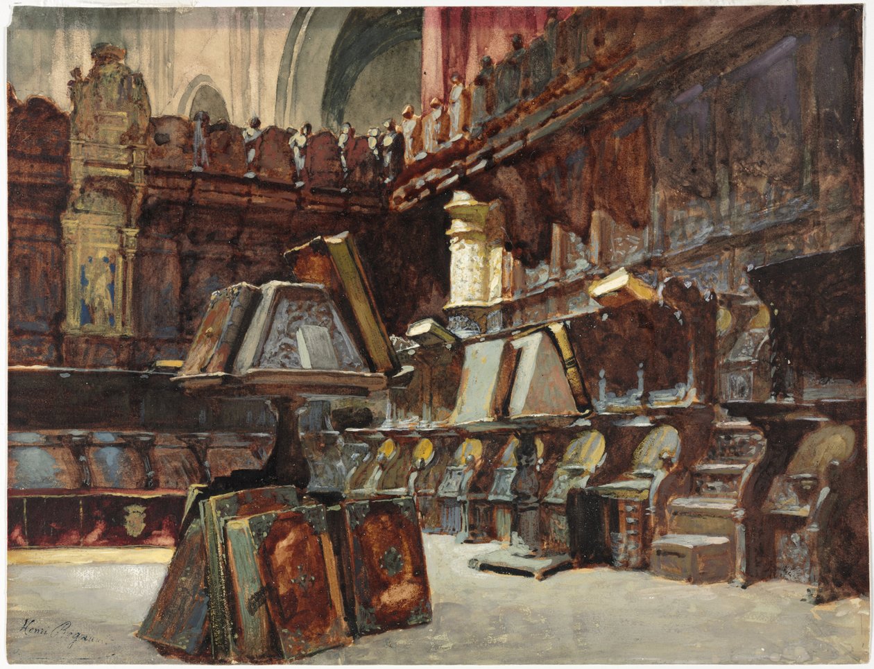 Koorbanken in een Spaanse kathedraal, c.1868 door Henri Alexandre Georges Regnault