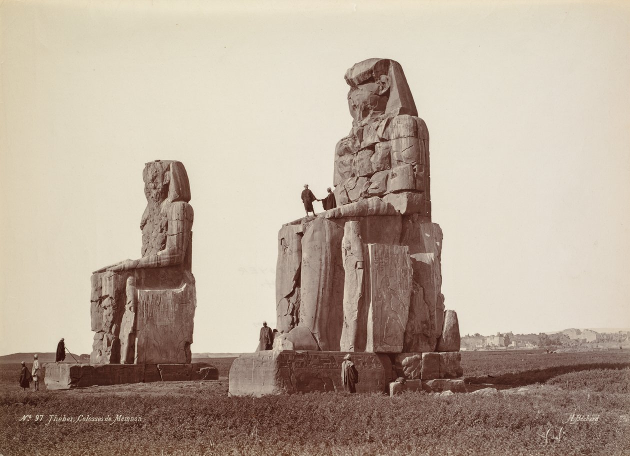 Thebe, De Kolossen van Memnon, jaren 1870 door Georges Henri Bechard
