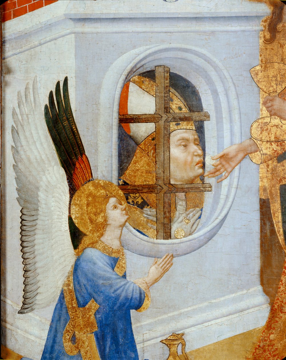 Altaar van Saint Denis: Communie en martelaarschap ... door Henri Bellechose