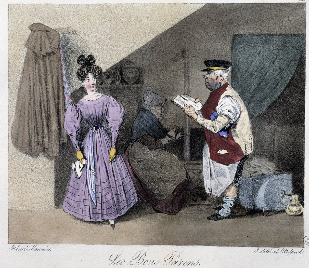 De goede ouders - in "Esquisses parisiennes" door Henri Monnier, ed. Delpech, Parijs door Henri Bonaventure Monnier