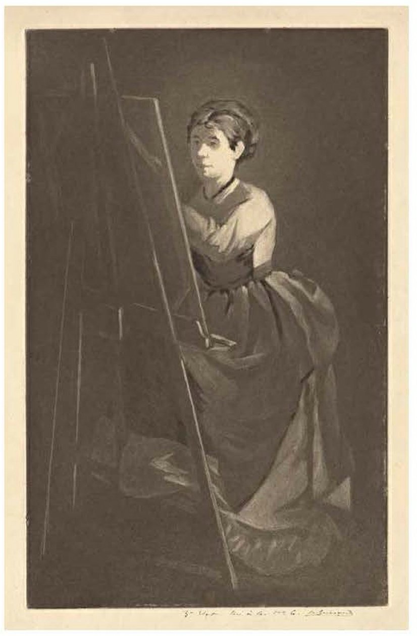 Aan de Ezelschilder – Portret van de Kunstenares Jeanne Gonzalès door Henri Charles Guérard