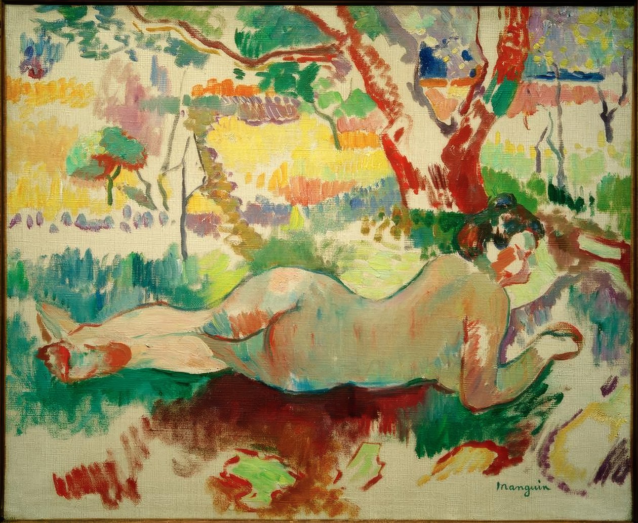 Omkering studie, Naakt onder de bomen, Villa Demiè door Henri Charles Manguin