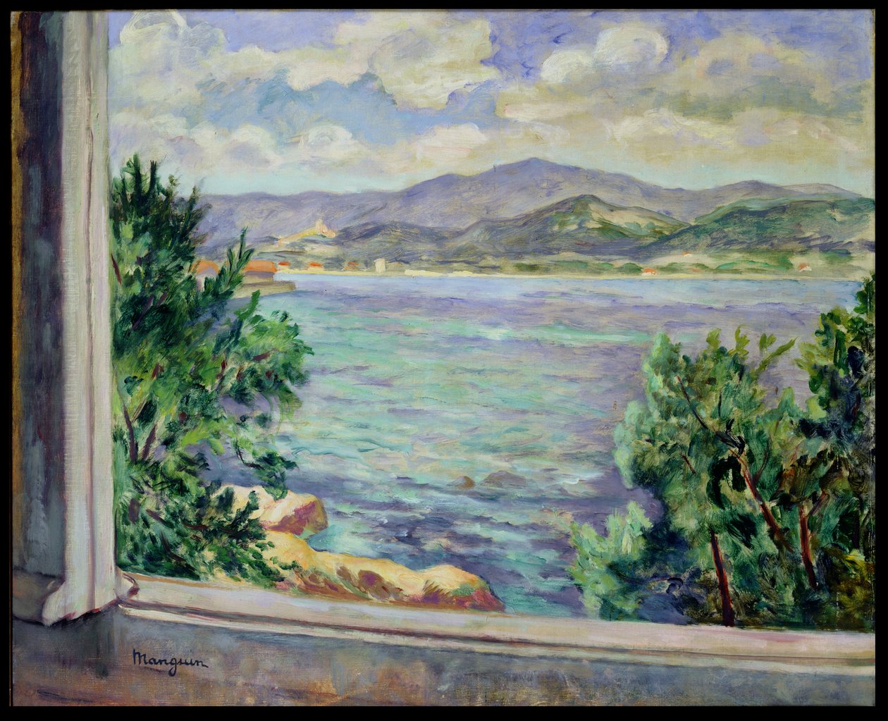 De Golf van St. Tropez vanaf de Oustalet door Henri Charles Manguin