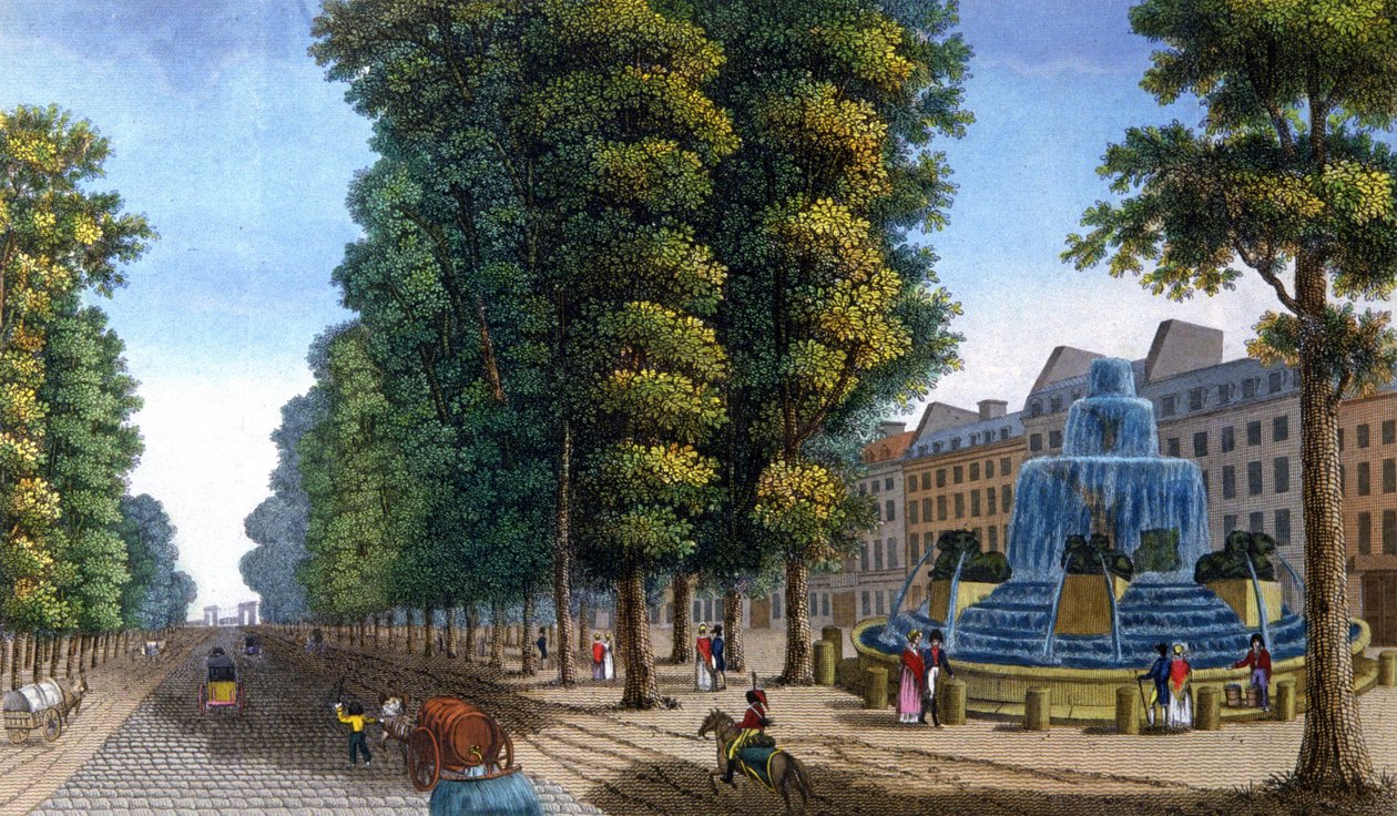 Fontein, Boulevard Saint-Martin, ca.1810-1820 door Henri Courvoisier Voisin