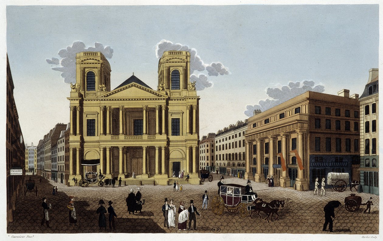 Eglise Saint-Eustache, circa 1820 - in Vues de Paris door Henri Courvoisier Voisin
