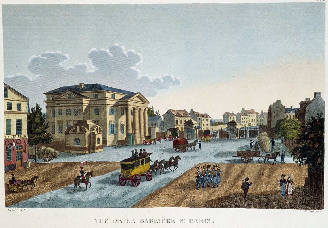 La barrier Saint-Denis, circa 1827 - in “Vues de Paris” door Courvoisier door Henri Courvoisier Voisin