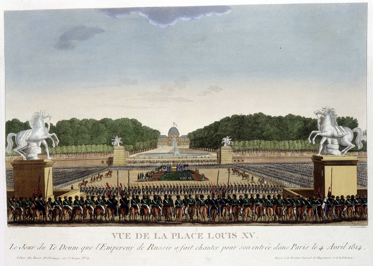 Place Louis XV (van de Concorde), rond 1820 in “Vues de Paris” door Courvoisier 1827 door Henri Courvoisier Voisin