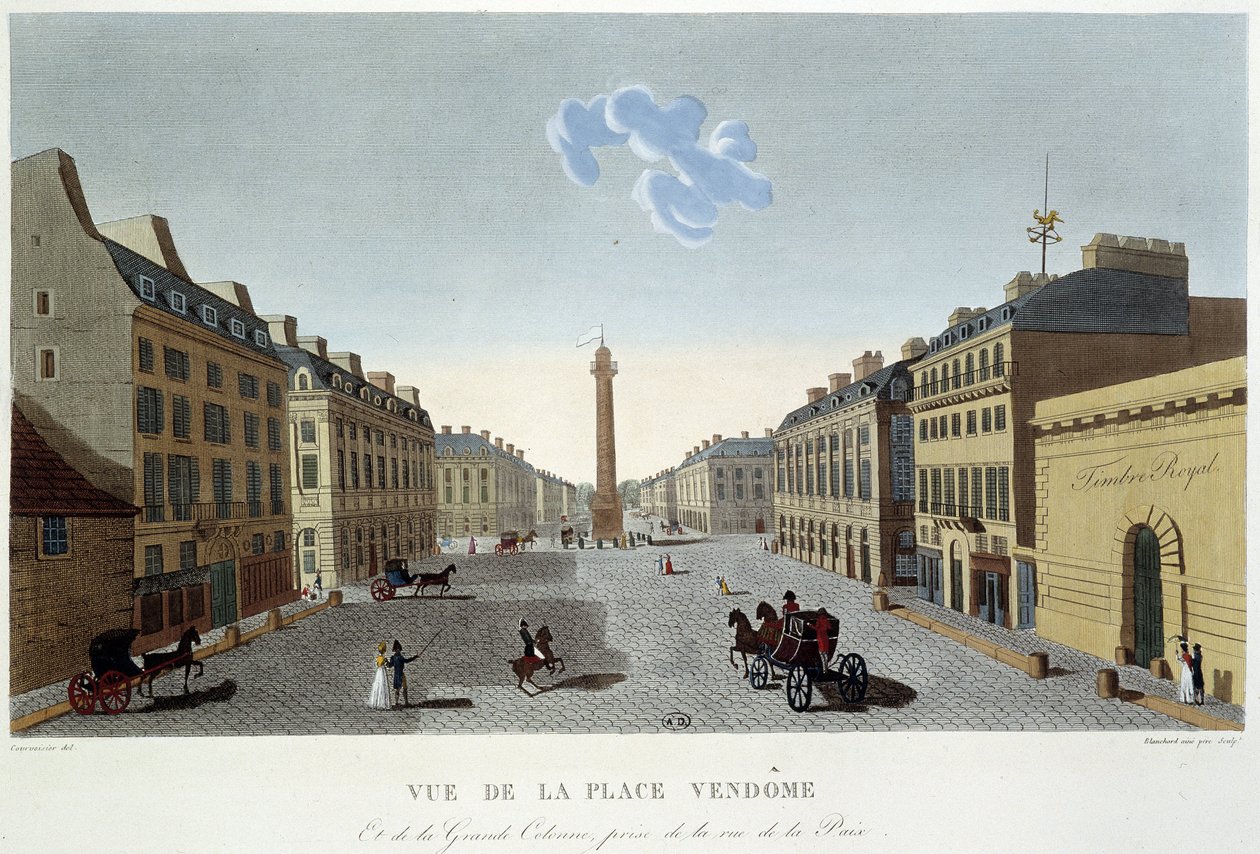 Place Vendôme, zicht op Rue de la Paix - Parijs door Courvoisier door Henri Courvoisier Voisin