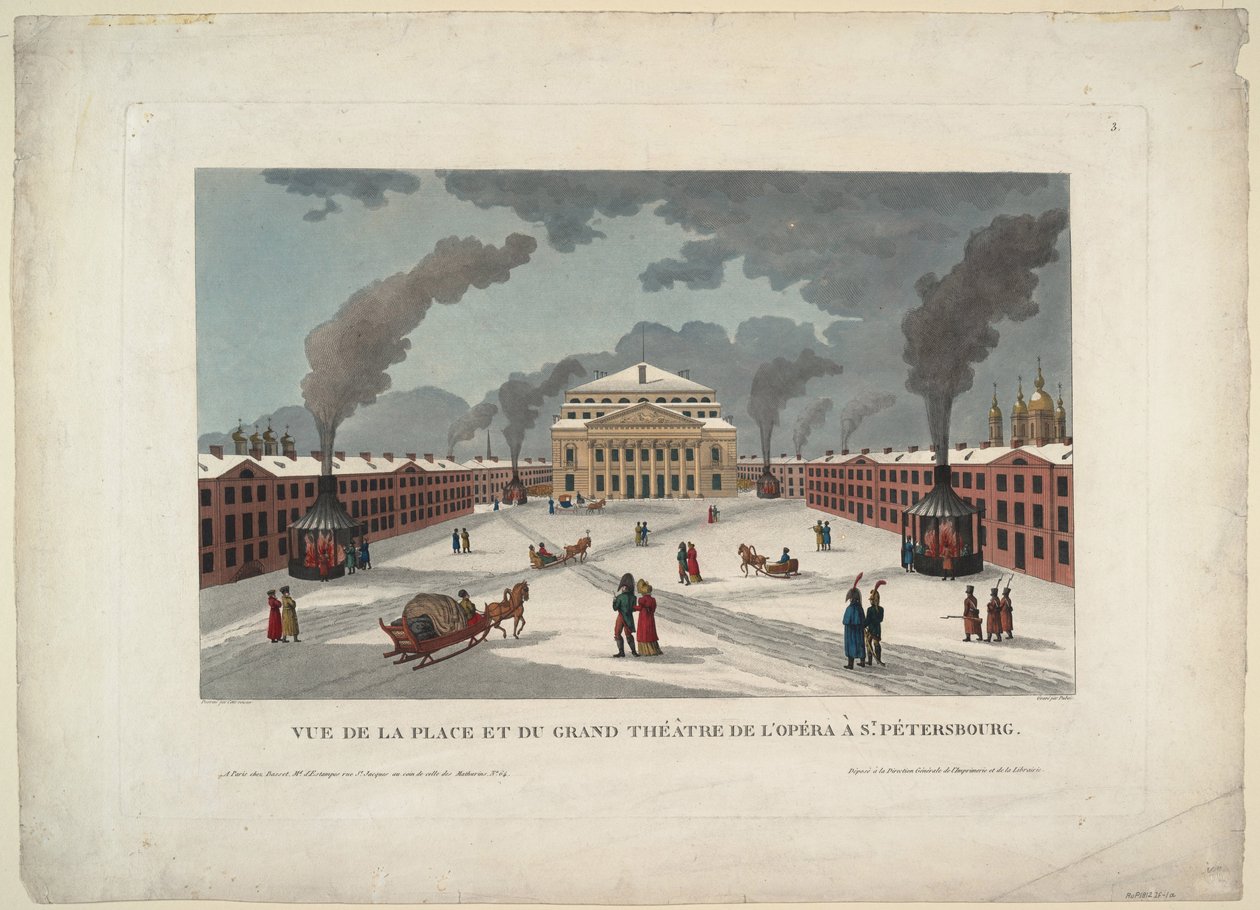 Het Sint-Petersburgs Keizerlijk Bolshoi Kamenny Theater, c. 1811 door Henri Courvoisier Voisin