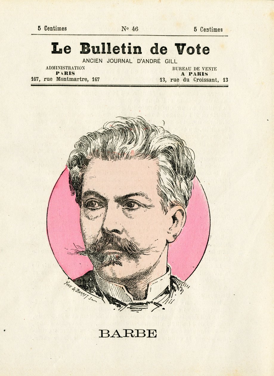Ballot 2e serie, Satirisch in kleuren: Baard - Illustratie door Henri Demare (1846-1888) door Henri Demare
