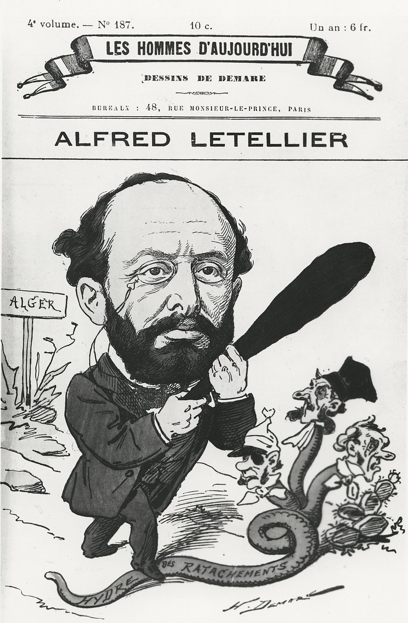 Karikatuur van Alfred Letellier, uit 