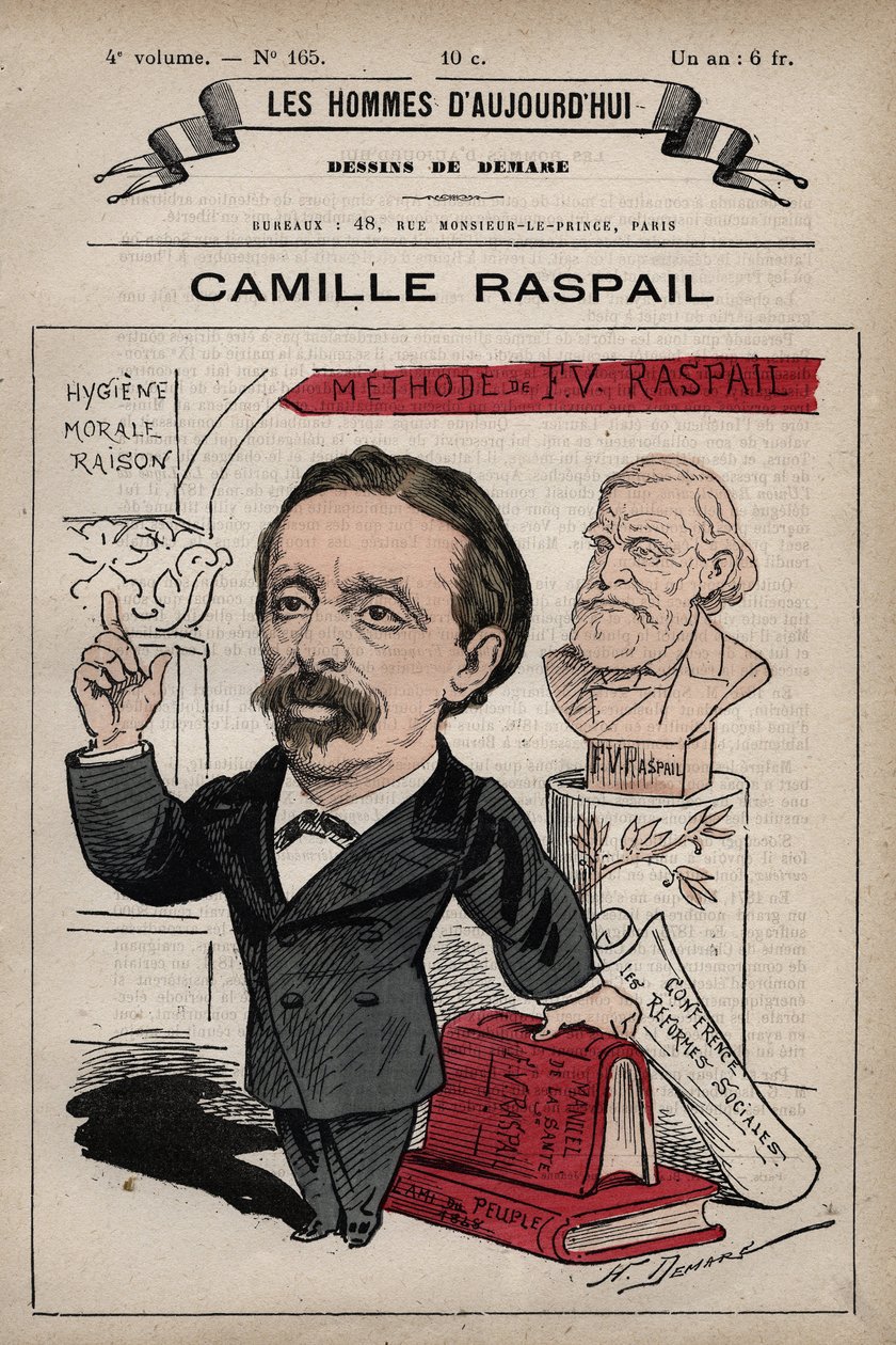 Cartoon van Camille Raspail 1827-1893 Engelse politicus uit 