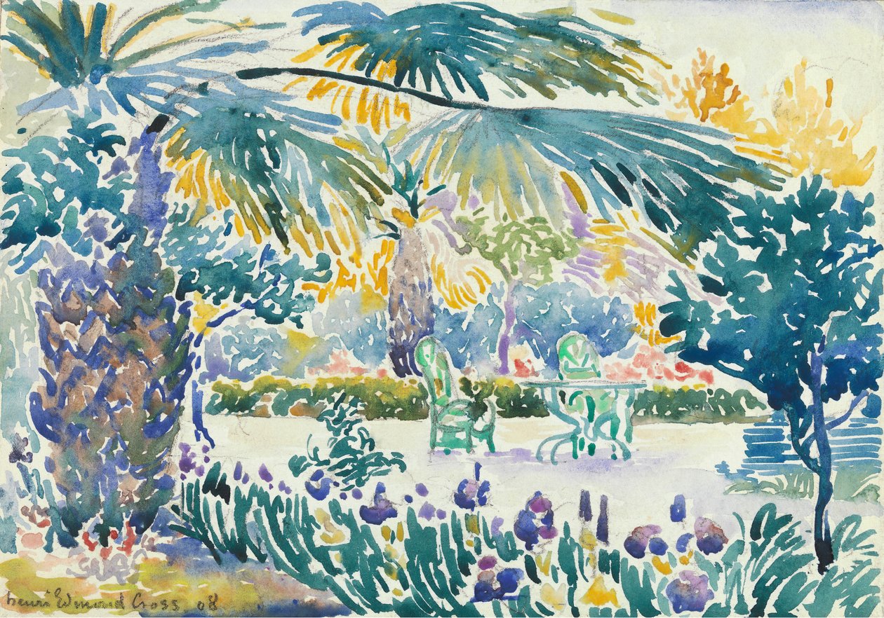 Tuin van de schilder in Saint Clair door Henri Edmond Cross