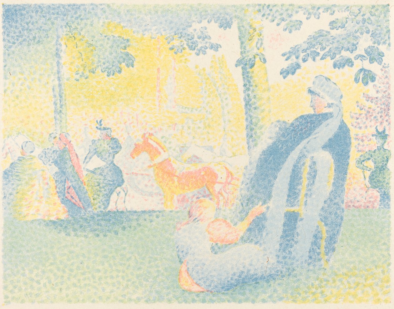 In het park door Henri Edmond Cross