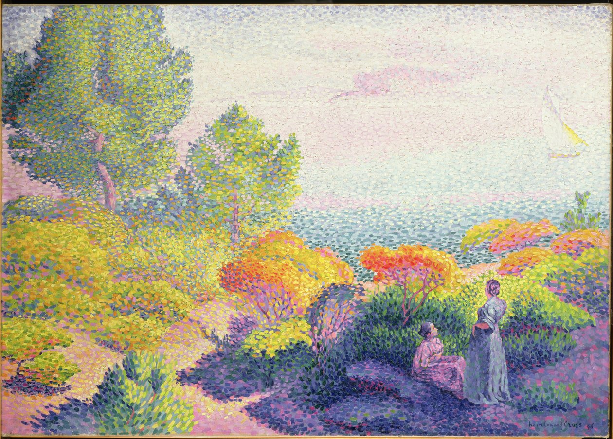 Landschap met twee vrouwen, 1895 door Henri Edmond Cross