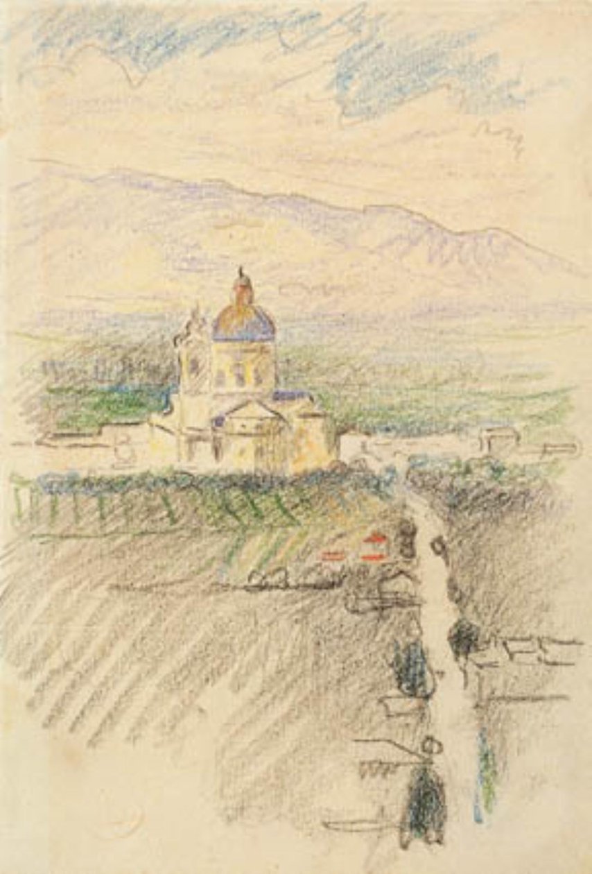 Uitzicht over Santa Maria degli Angeli nabij Assisi door Henri-Edmond Cross