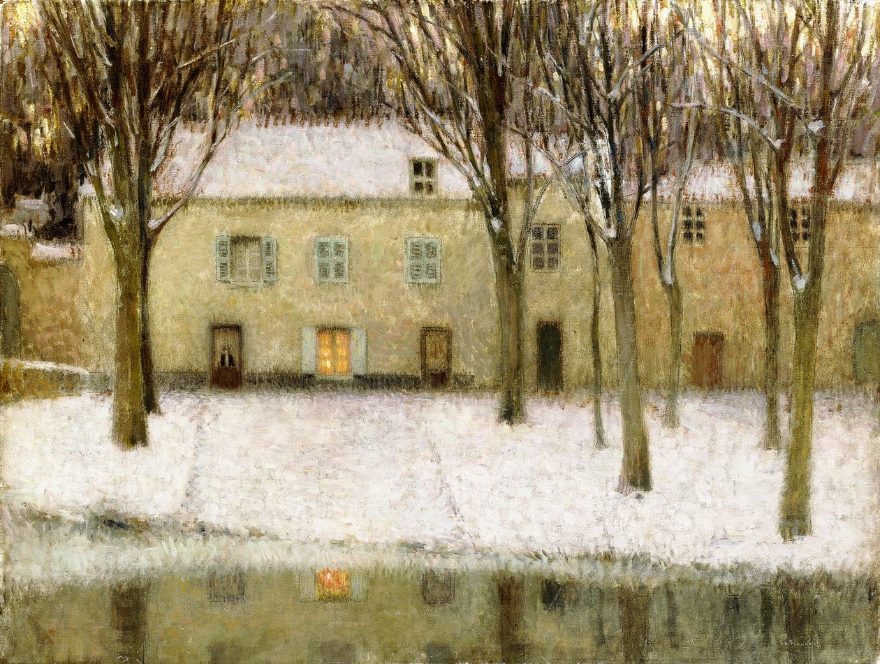 Klein plekje bij het water door Henri Eugene Augustin Le Sidaner