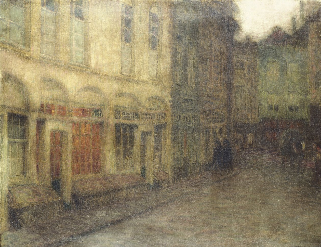 Plein in Ieper, schemering, c.1898 door Henri Eugene Augustin Le Sidaner