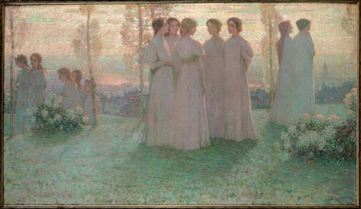 Zondag (schilderij op canvas) door Henri Eugene Augustin Le Sidaner