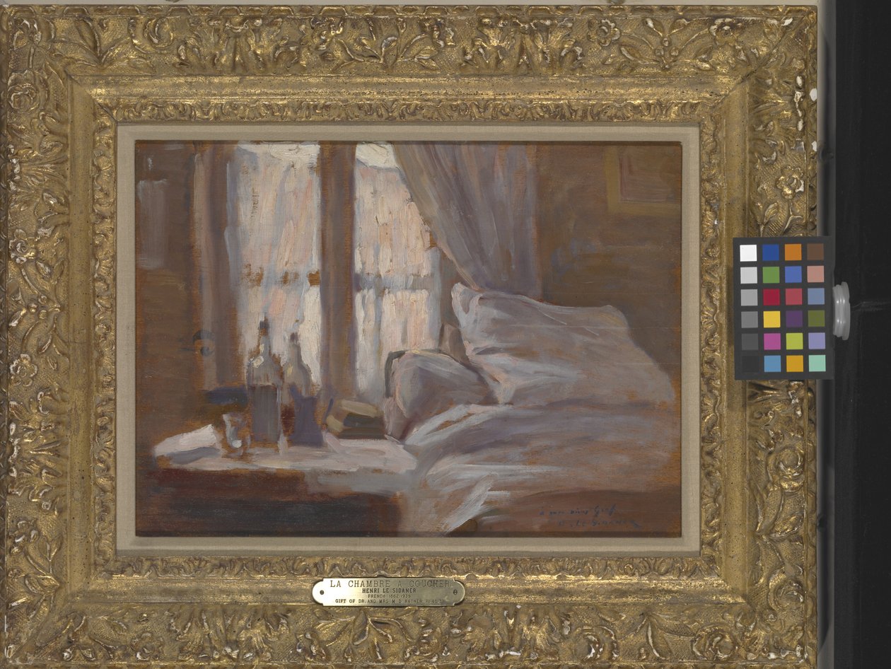 De slaapkamer (La Chambre à Coucher) door Henri Eugene Augustin Le Sidaner