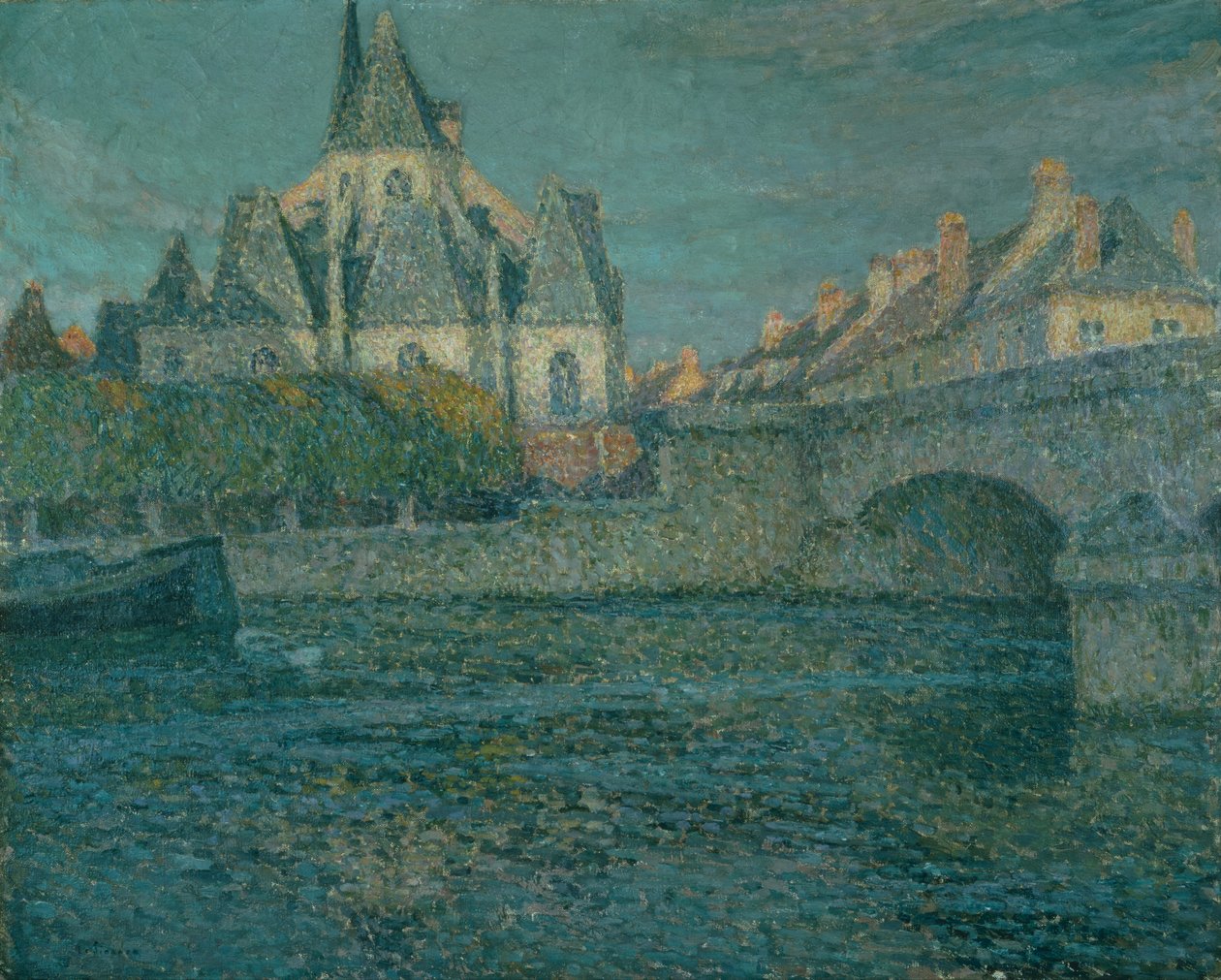 De Kerk in Nemours, Frankrijk door Henri Eugene Augustin Le Sidaner