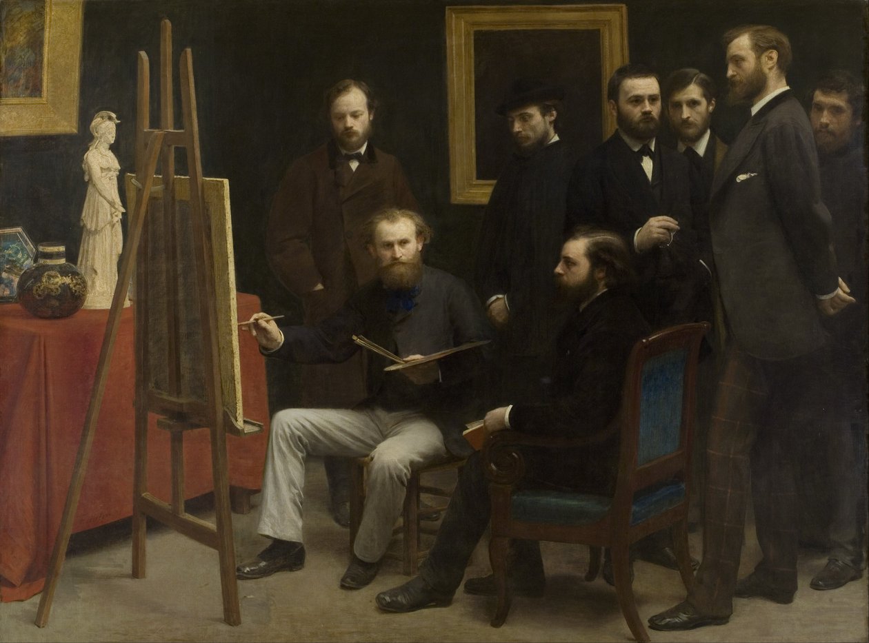 Een atelier in Les Batignolles door Henri Fantin-Latour