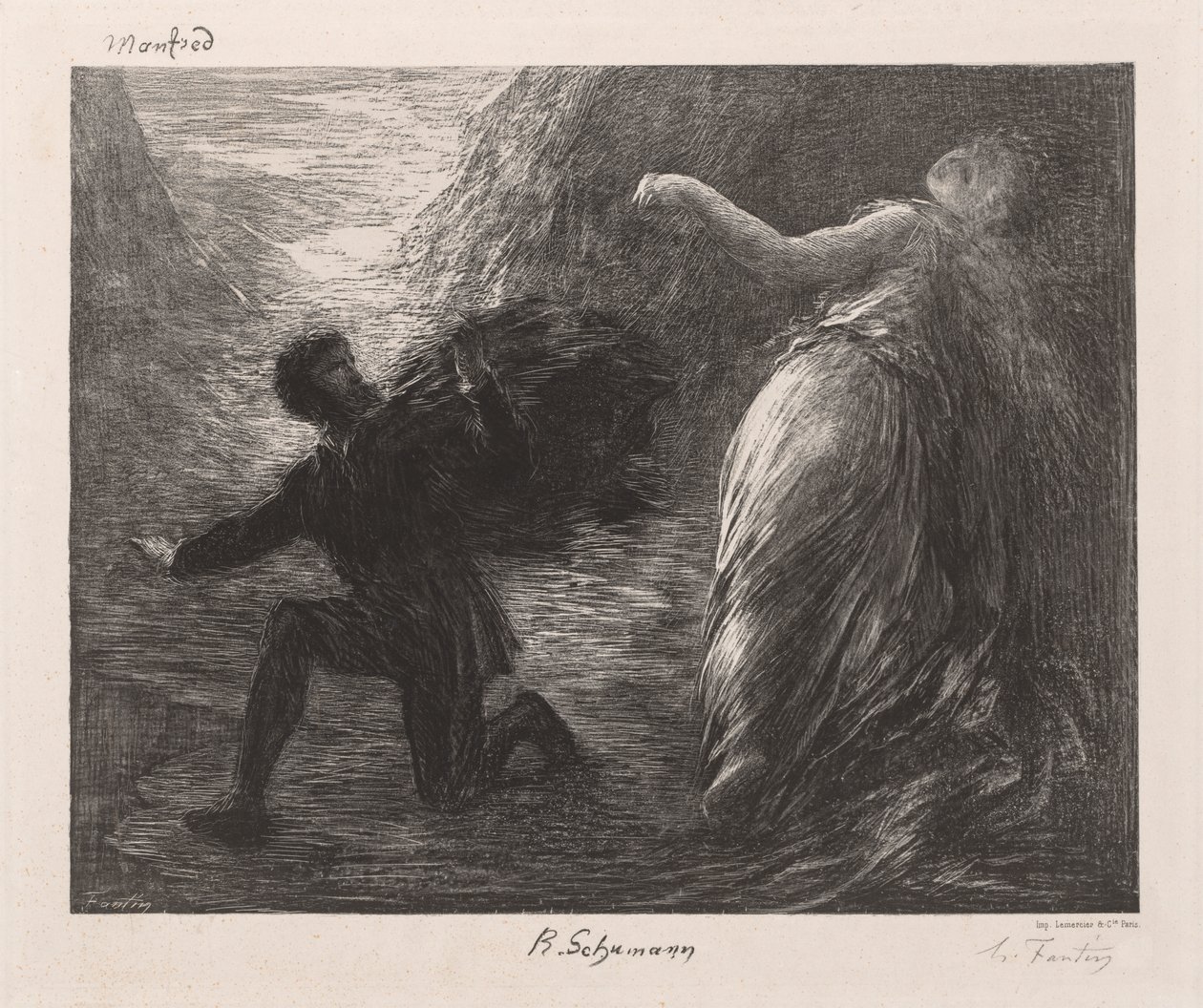 Manfred en Astarté door Henri Fantin-Latour