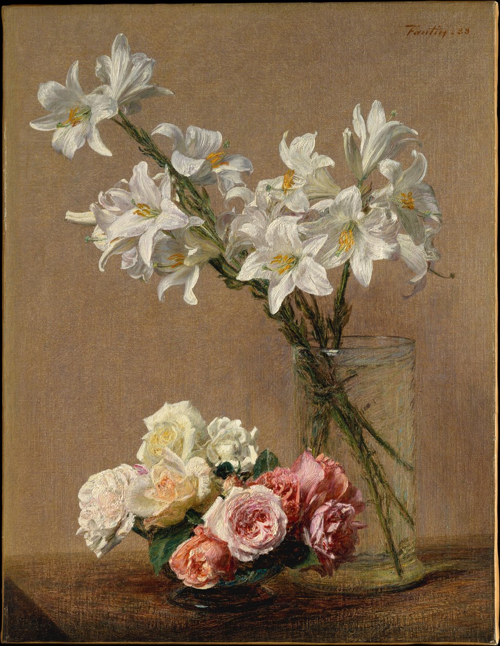Rozen en lelies door Henri Fantin-Latour