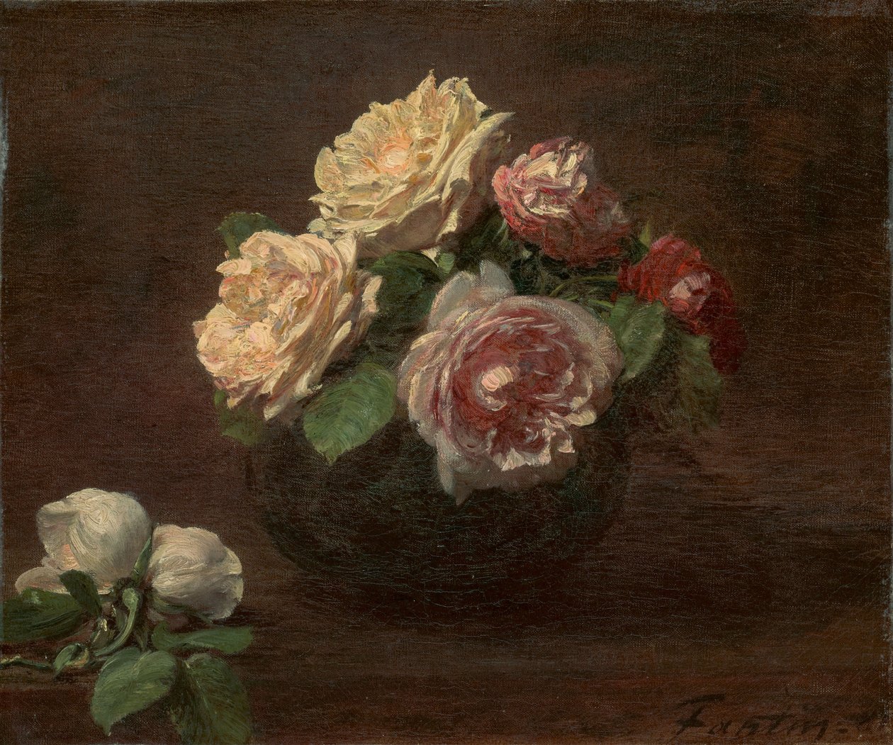 Rozen in een Kom door Henri Fantin-Latour